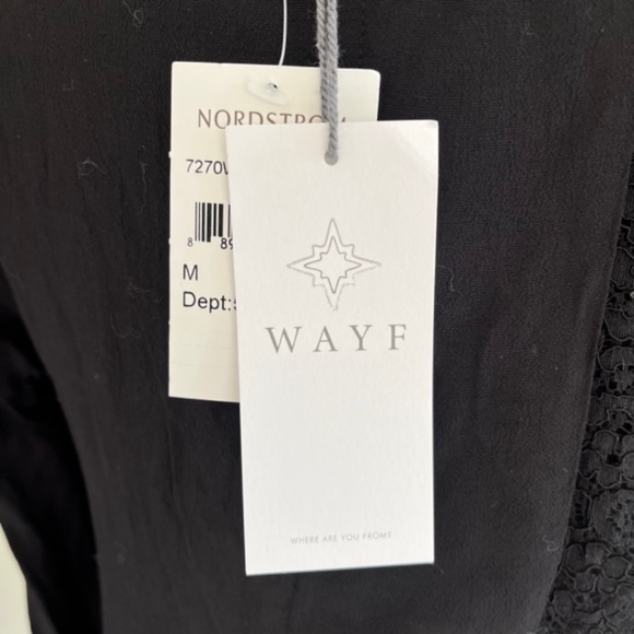 Wayf Black Long Sleeve Shirt with Lace Trim and Open Back NWT - Picture 5 of 8